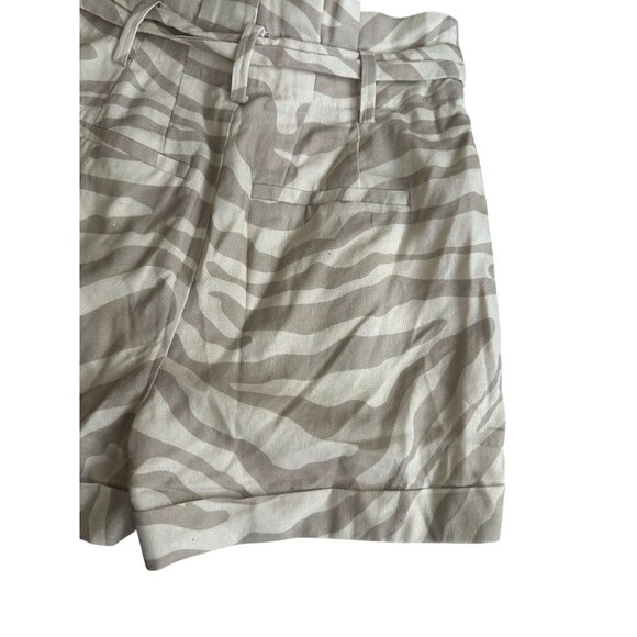 ANINE BING Beige Tan Zebra Print High Waist Belted Shorts Size 36 / US 6 - Picture 8 of 11